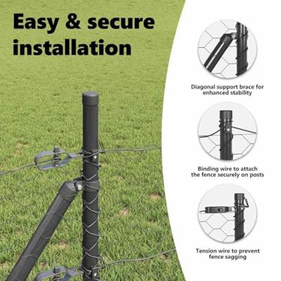 VidaXL Afrasteringspaal grijs 10 x 0,4 m (50 mm mesh) staal en pvc