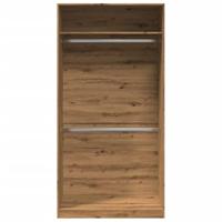 Kledingkast 100x50x200 cm bewerkt hout artisanaal eikenkleurig - thumbnail