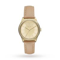 Horlogeband Armani Exchange AX5443 Leder Beige 18mm - thumbnail