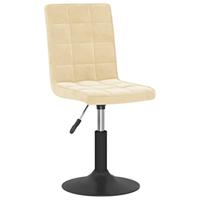 VidaXL Eetkamerstoelen draaibaar 2 st fluweel crèmekleurig - thumbnail