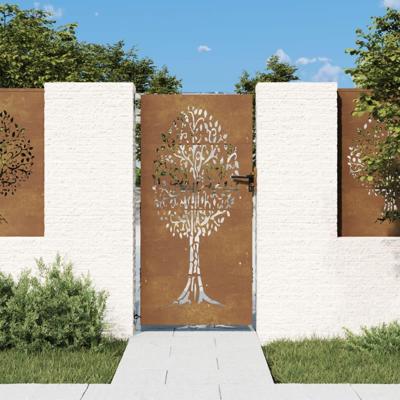 VidaXL Poort 85x200 cm boomontwerp cortenstaal VidaXL Poort 85x200 cm boomontwerp cortenstaal