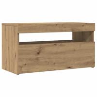 Tv-meubels met LED 2 st bewerkt hout artisanaal eiken - thumbnail