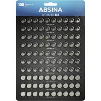 ABSINA Set van 100 alkaline knoopcellen assortiment - 20 x AG1 / 30 x AG3 / 20 x AG4 / 20 x AG10 / 10 x AG13-1,5 V batterijassortiment lekvrij - knoopcelset gemengd, gemengde gemengde gemengde - thumbnail