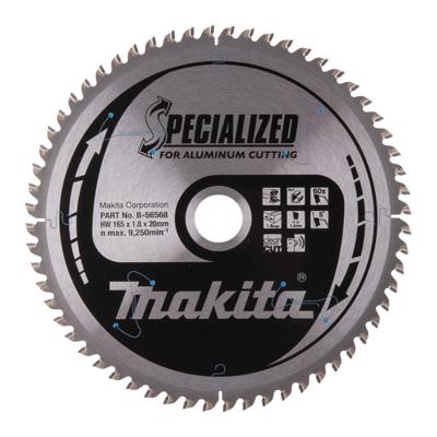 Makita Afkortzaagblad voor Aluminium | Specialized | Ø 165mm Asgat 20mm 60T - B-56568 - thumbnail