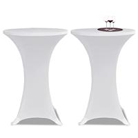 VidaXL Statafelhoes stretch ø70cm wit (2 stuks) - thumbnail