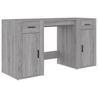 Bureau met kast bewerkt hout grijs sonoma eikenkleurig - thumbnail