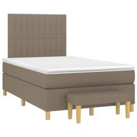 Boxspring met matras stof taupe 120x200 cm - thumbnail