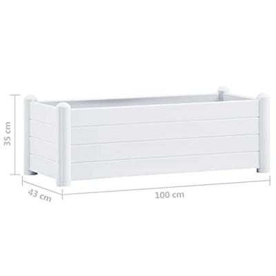 VidaXL Plantenbak verhoogd 100x43x35 cm pp wit