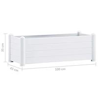 VidaXL Plantenbak verhoogd 100x43x35 cm pp wit - thumbnail