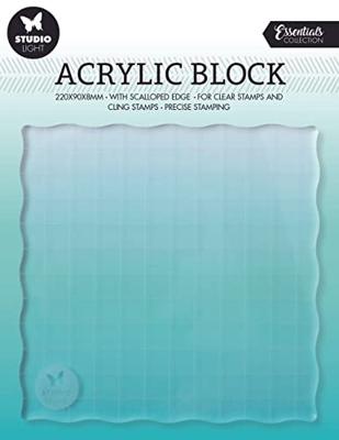 Studio Light • essentials acryl stempelblok voor clear and cling stempels met rooster 12x12x0,8cm nr.04