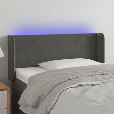 Hoofdbord LED 83x16x78/88 cm fluweel donkergrijs