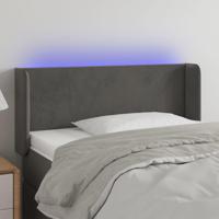 Hoofdbord LED 83x16x78/88 cm fluweel donkergrijs - thumbnail