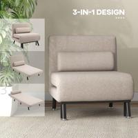 HOMCOM Slaapstoel (Breedte 75 cm, Beige) - thumbnail