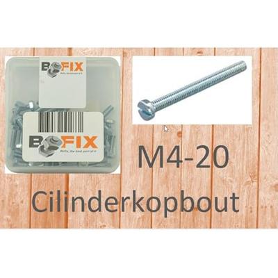 Bofix cilinderkopbout m4x20 verzinkt (50st)