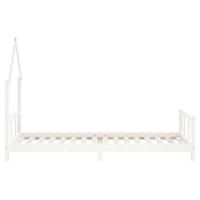 Kinderbedframe 90x200 cm massief grenenhout wit - thumbnail