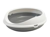 Kattenbak Figaro Ovaal Grijs/Wit - thumbnail