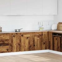 Onderkast met lade 80x46x81,5 cm bewerkt hout oud houtkleurig - thumbnail
