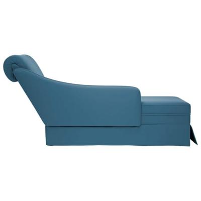 Chaise longue met bolster en rechterarmleuning fluweel blauw Chaise longue met bolster en rechterarmleuning fluweel blauw