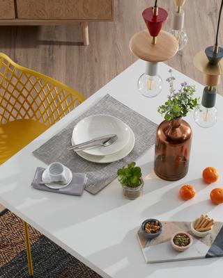 Kave Home Eettafel 'Argo' Eiken/Wit, 200 x 100cm