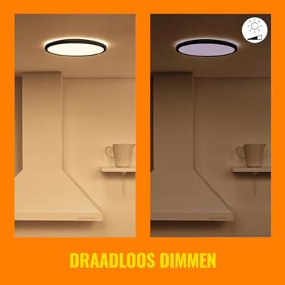 WiZ Slimme plafonnièreSuperSlim Ø 55cm - zwart - 929003227001