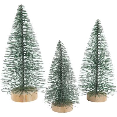 Creativ Company Kerstbomen, h: 10+13+14 cm, 3 stuk/ 1 doos