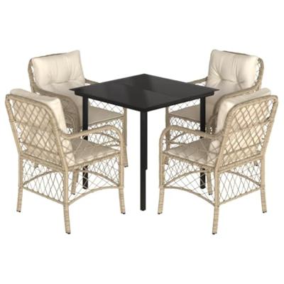 5-delige Tuinset met kussens poly rattan beige 5-delige Tuinset met kussens poly rattan beige