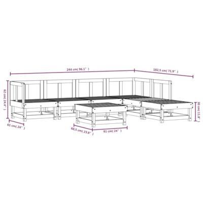 7-delige Loungeset geïmpregneerd grenenhout