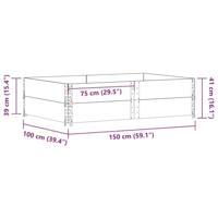 VidaXL Palletopzetranden 2 st 150x100 cm massief grenenhout grijs - thumbnail