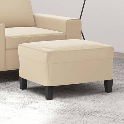 Voetenbank 60x50x41 cm microvezelstof crmekleurig