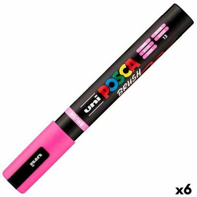 Markeerstift BRUSH POSCA PC-5BR Roze (6 Stuks)
