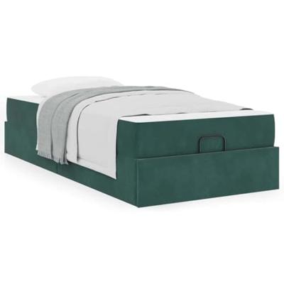 Bedframe met matras met matras 2 pcs Groen Fluweel