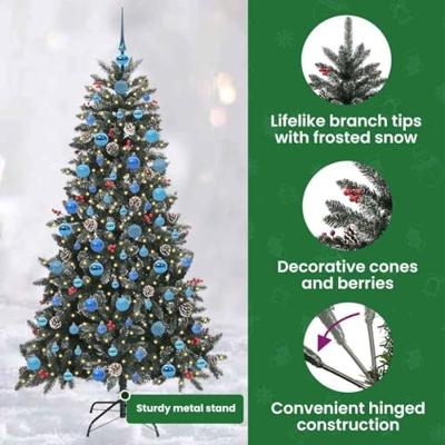 VidaXL Kunstkerstboom met 300 led groen 180 cm pvc en plastic en staal