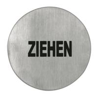 Symboolplaat ziehen ø75mm rvs mat - thumbnail