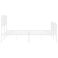 Bedframe met hoofd- en voeteneinde metaal wit 183x213 cm - thumbnail