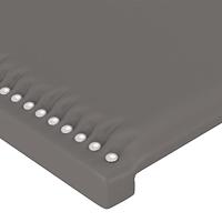 Hoofdbord met randen 203x16x78/88 cm kunstleer grijs - thumbnail
