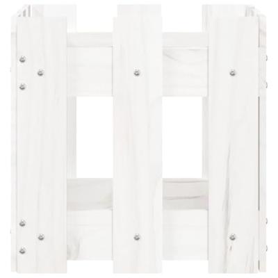 VidaXL Plantenbak met hekontwerp 30x30x30 cm massief grenenhout wit VidaXL Plantenbak met hekontwerp 30x30x30 cm massief grenenhout wit