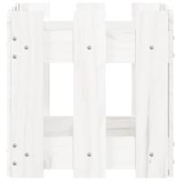 Plantenbak met hekontwerp 30x30x30 cm massief grenenhout wit - thumbnail
