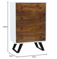Ladekast DKD Home Decor Wit 70 x 40 x 105 cm Metaal Mangohout - thumbnail
