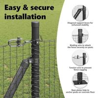 VidaXL Afrasteringspaal grijs 10 x 1 m (25 x 25 mm gaas) staal - thumbnail