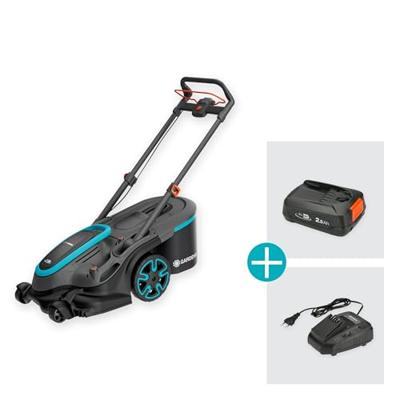 GARDENA PowerMax Duo 46/36V P4A Ready-To-Use-Set Accu-grasmaaier Accu Incl. 2 accus, Incl. oplader, Met graskam, Instelbare maaihoogte 18 V Snijbreedte max. 46 GARDENA PowerMax Duo 46/36V P4A Ready-To-Use-Set Accu-grasmaaier Accu Incl. 2 accus, Incl. oplader, Met graskam, Instelbare maaihoogte 18 V Snijbreedte max. 46