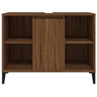 Wastafelkast 80x33x60 cm bewerkt hout bruineikenkleurig - thumbnail
