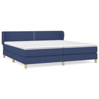 Boxspring met matras stof blauw 200x200 cm - thumbnail