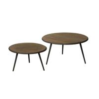 RENEW Bijzettafel 'Rolo' Teakhout, Set van 2 stuks, kleur Weather Grey - thumbnail