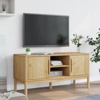 Tv-meubel FLORO 114x43x55 cm massief grenenhout wasbruin - thumbnail