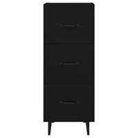 Dressoir 34,5x34x90 cm bewerkt hout zwart - thumbnail