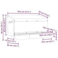 Kippennestkast 3 compartimenten wandmontage gegalvaniseerd staal - thumbnail