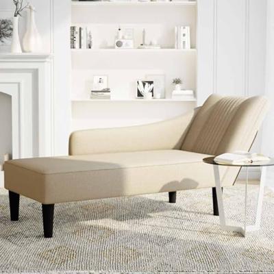 Chaise longue met rechterarmleuning stof crmekleurig Chaise longue met rechterarmleuning stof crmekleurig