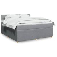Boxspring met matras stof lichtgrijs 180x200 cm - thumbnail