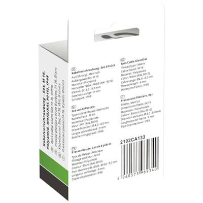 Quadrios 2102CA133 Wartel assortiment M16 PA66 Wit 1 set(s)