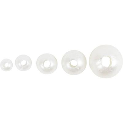 Creativ Company Waskralen, d 3-8 mm, gatgrootte 1,3-2,5 mm, ca. 5000, wit parelmoer, 430 gr, 700 ml/ 1 doosje
